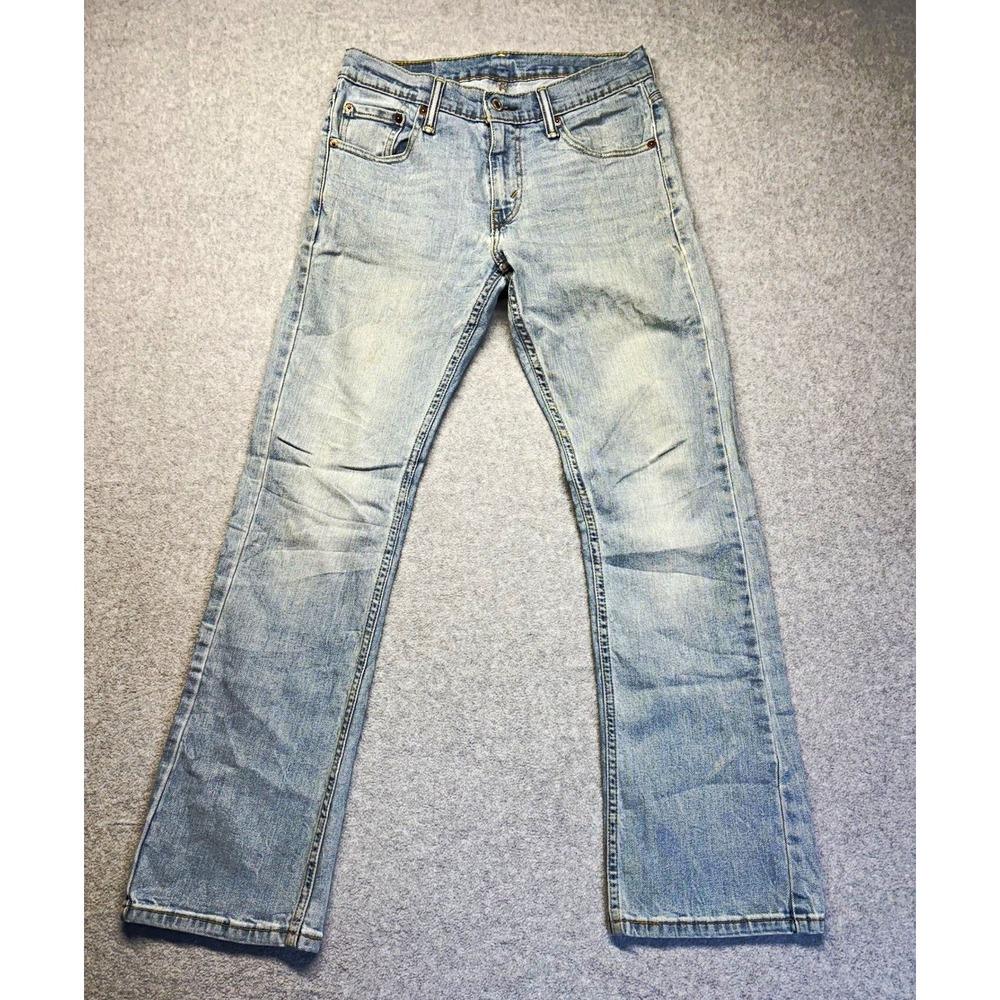 Levi's Mens Slim Bootcut Light Wash Blue Denim Jeans Low Rise 5-Pocket